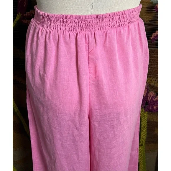 Anthropologie Smocked Linen Pants M - Picture 7 of 12